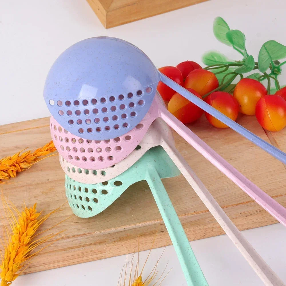 2-in-1 Long Handle Strainer Soup Spoon | Wheat Straw Kitchen