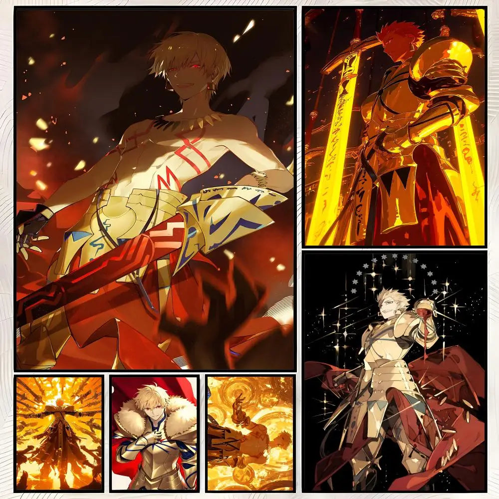 Anime Gilgamesh Self-Stick HD Wall Art Poster | Waterproof Decor
