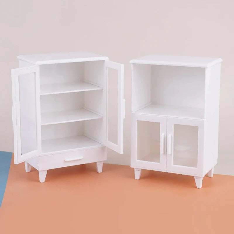 1:12 Dollhouse Miniature Cupboard & Cabinet Furniture Set 2 Pcs