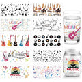 10-Sheet Music Theme UV DTF Cup Wraps for 16oz Glass DIY