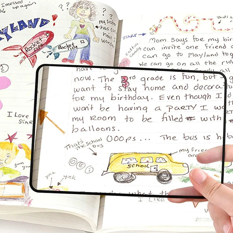 A5 Full Page 3X Magnifier – Ultra-Thin Sheet Reading Loupe