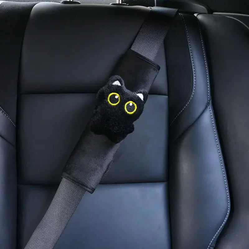 Black Cat Seatbelt Shoulder Pad – Soft Car Seat Belt Cover