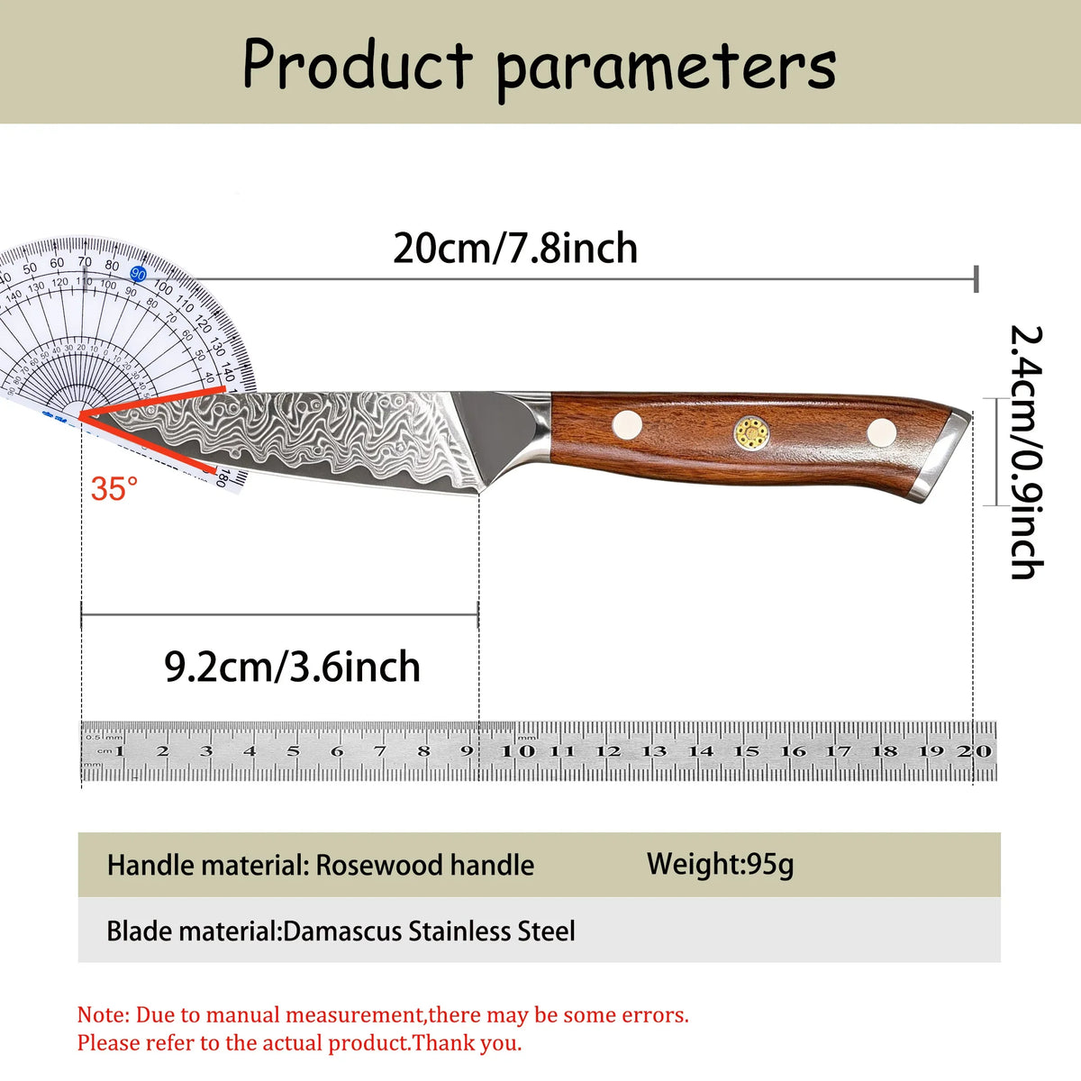 67-Layer Damascus Steel Paring Knife – Sharp Kitchen Chef Knife