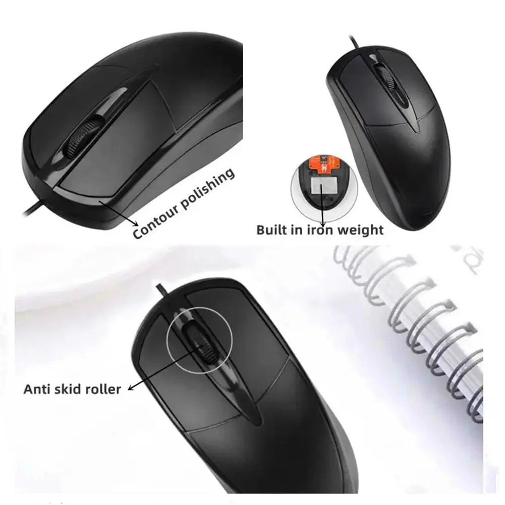 USB Wired Optical Mouse 1200 DPI | Silent Clicks | 1.2m Cable