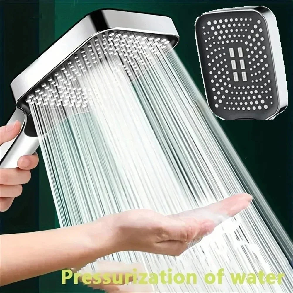 Large Area Shower Head 3 Modes Adjustable Pressure Water Saving Flow