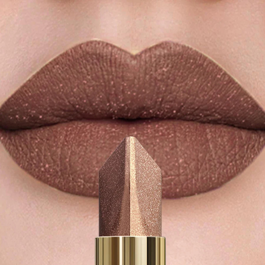 KAFURUX Glitter Two-Tone Metallic Lipstick | Matte Pearlescent
