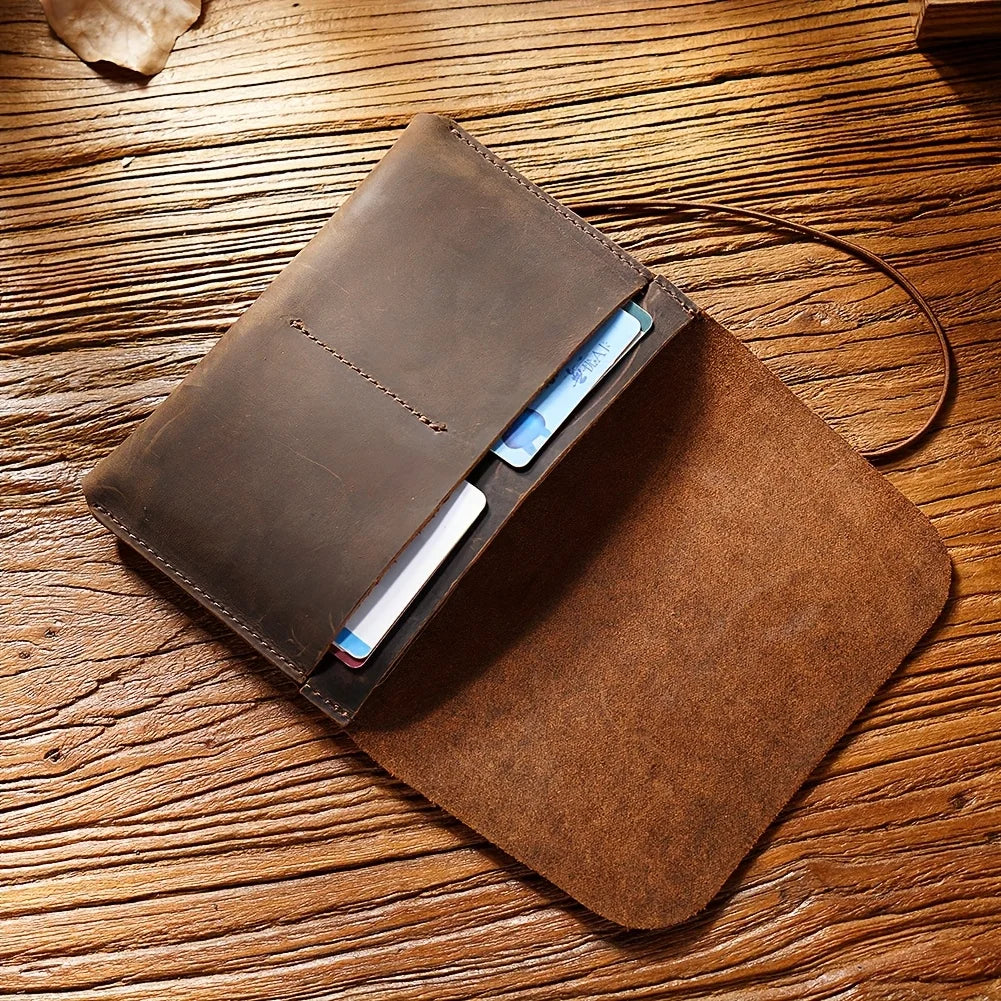 Cowhide Leather Passport Holder & Multi-Slot Card Wallet