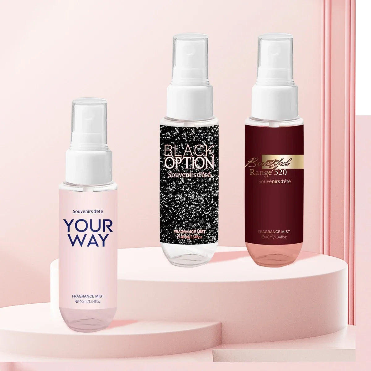 4-Piece Floral Body Perfume Spray – Alcohol-Free Women's Gift Set