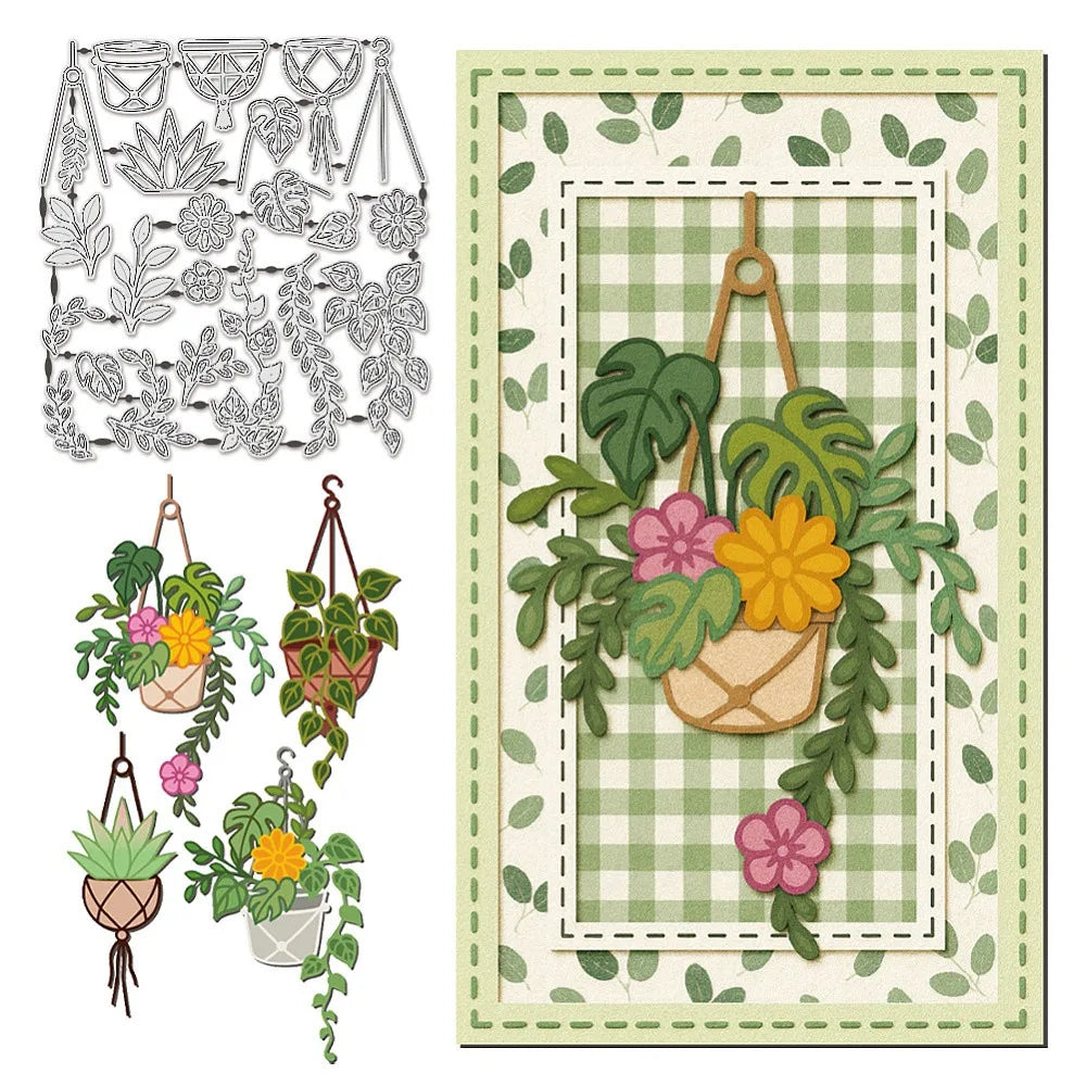 Hanging Plants Carbon Steel Cutting Die | DIY Scrapbooking