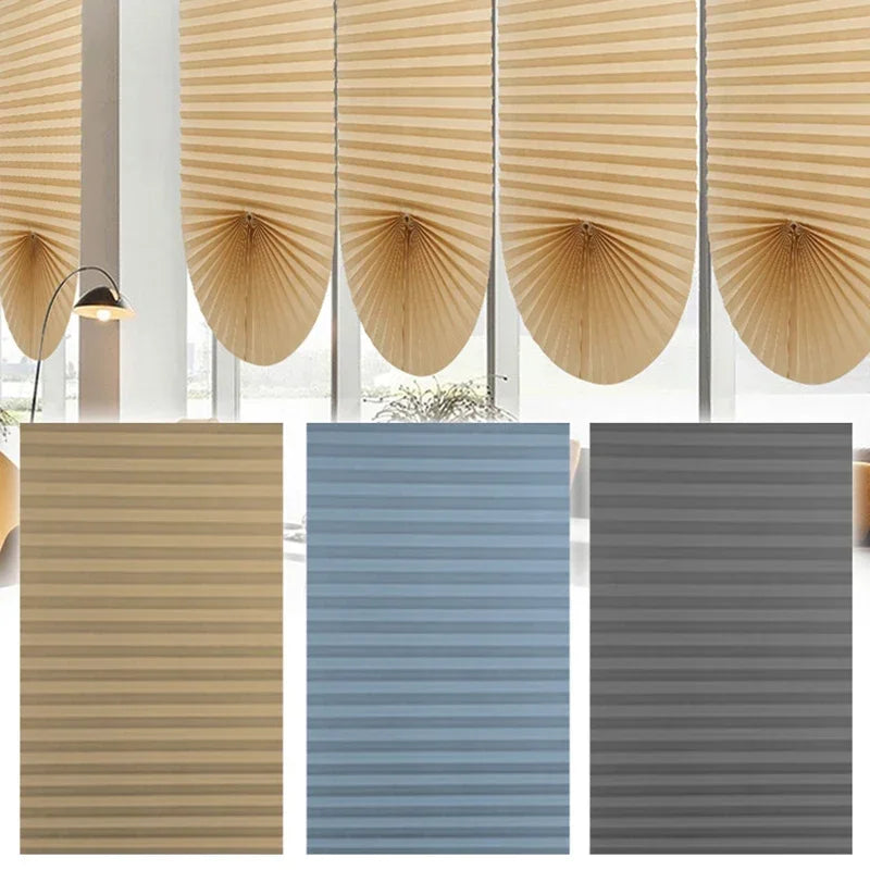 Self-Adhesive Pleated Blinds | Half Blackout Window Shades