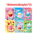 Puzzle Assemble Birthday Cake Stickers Sheets Kids Children Party