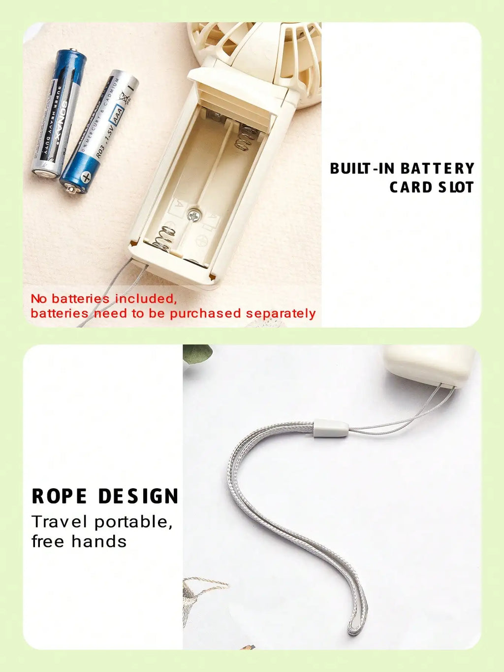 Custom Mini Handheld Fan with Lanyard – Personalized Gift