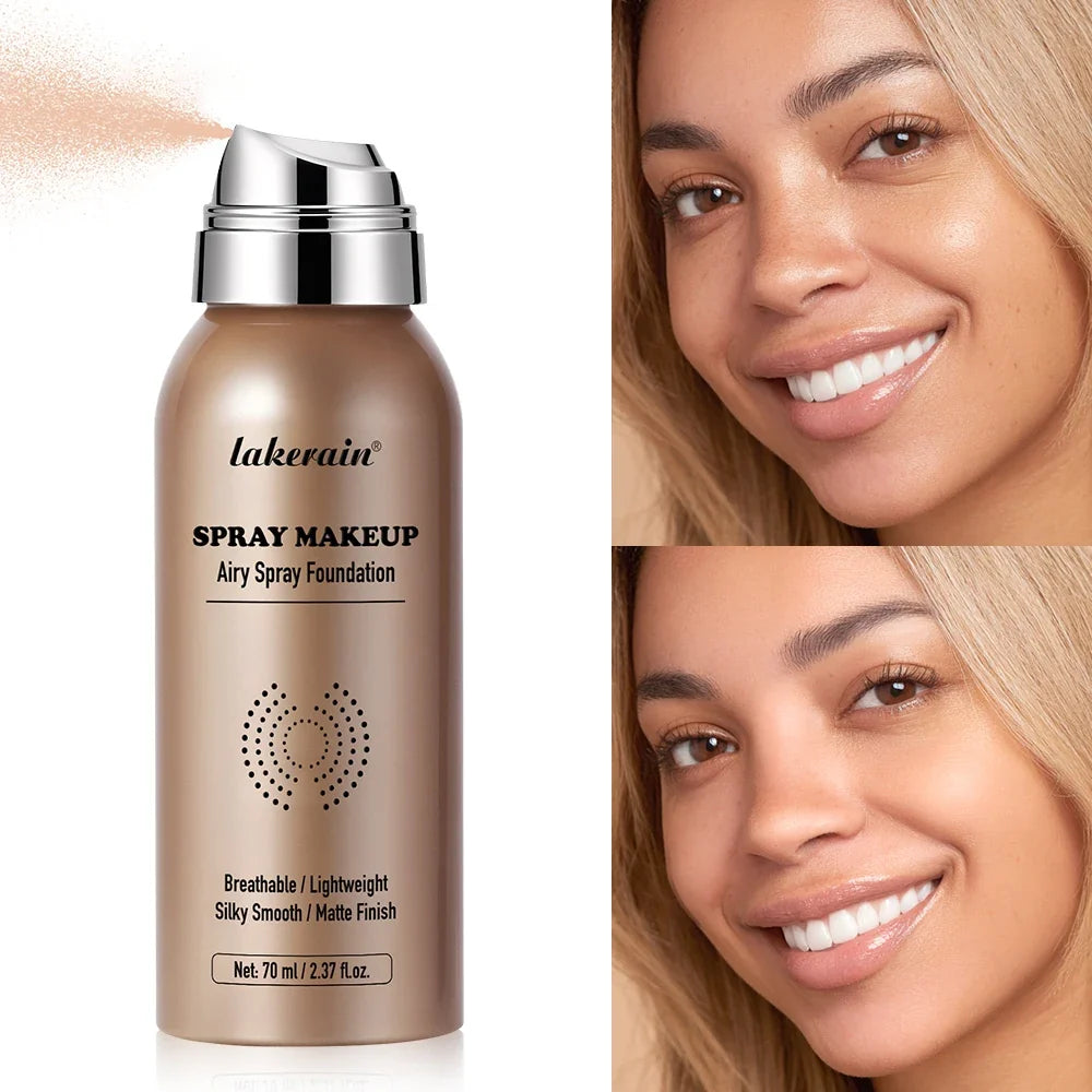 Airbrush Spray Foundation – Matte, Waterproof & Full Coverage
