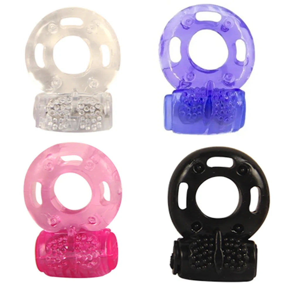 Vibrating Couples Ring Set | Butterfly Crystal Design 2pcs