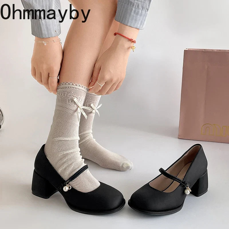 Women's Mary Jane Block Heel Pumps – Square Toe Dress Shoes
