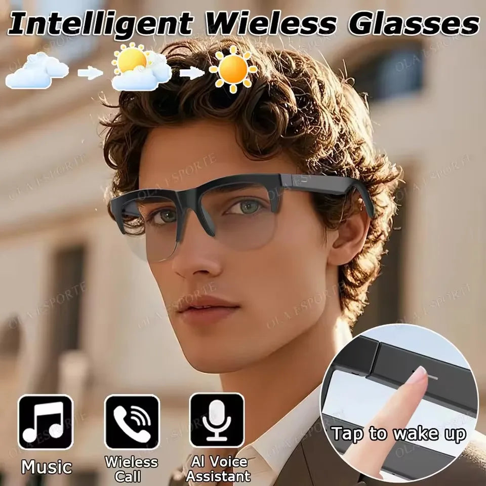 F02 Photosensitive Change Smart Glasses Bluetooth Voice Calls Control