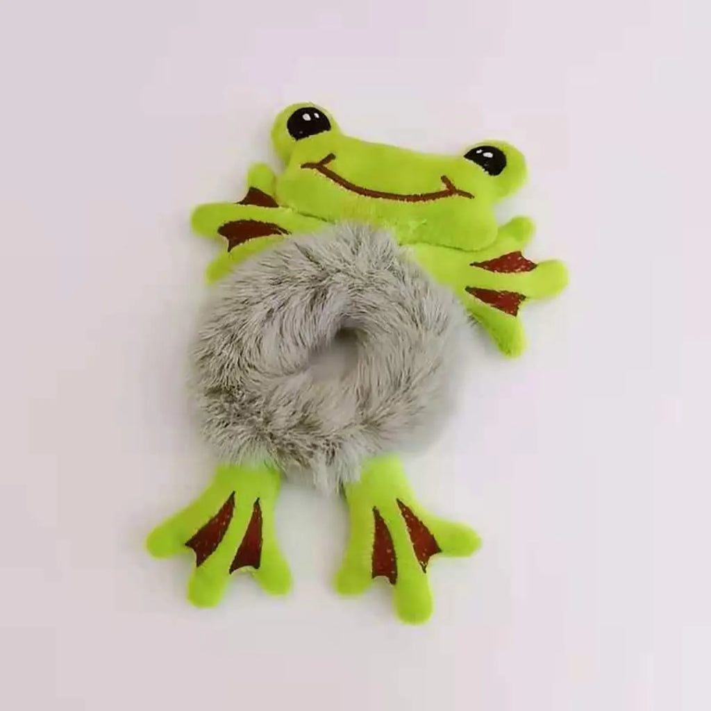 Cute 3D Cartoon Plush Hair Tie – Girls & Women Ponytail Holder