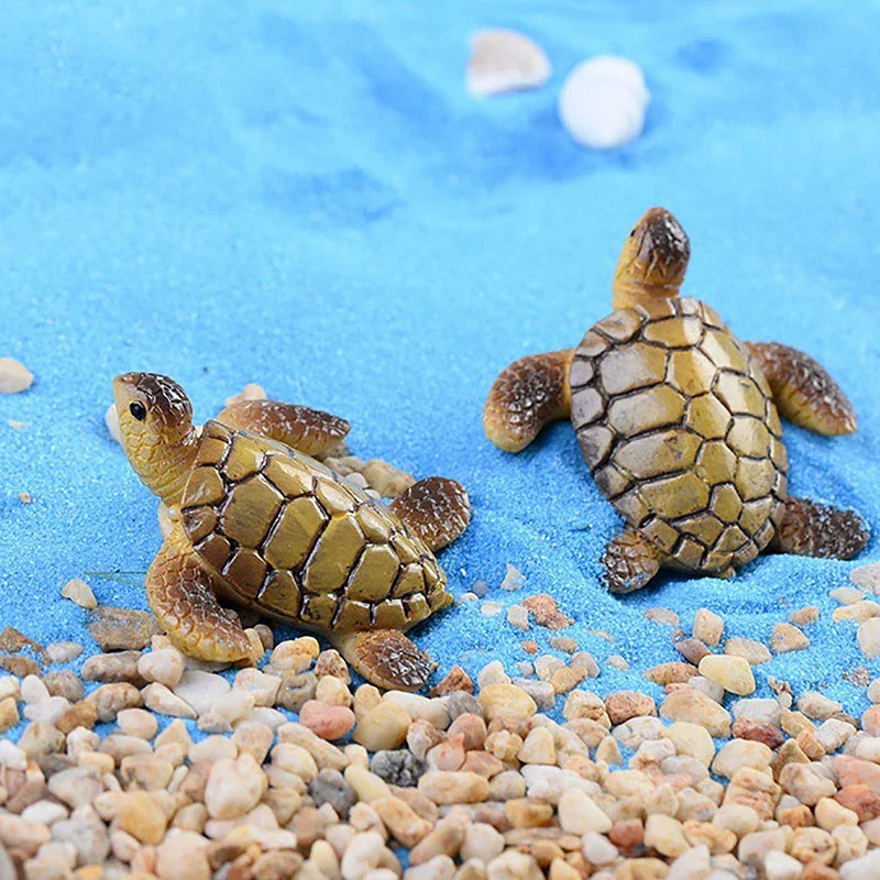 Mini Sea Turtle Resin Ornament – Aquarium & Home Decor