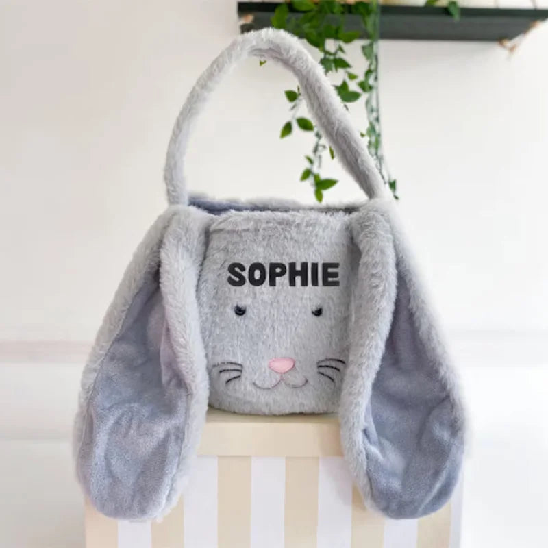 Personalized Easter Bunny Bag | Custom Name Egg Hunt Basket