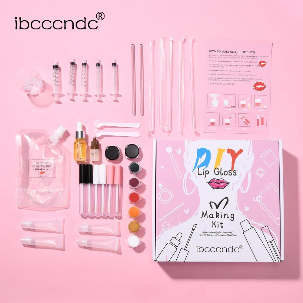 DIY Lip Gloss Making Kit – Glitter, Tints & Jojoba Base