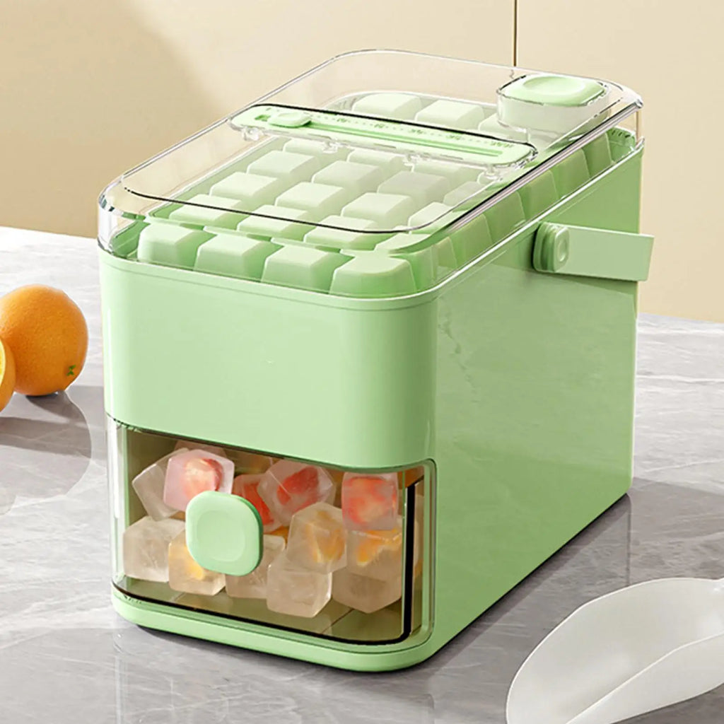 56-Cavity Double Layer Ice Tray with Press Lid & Storage Box