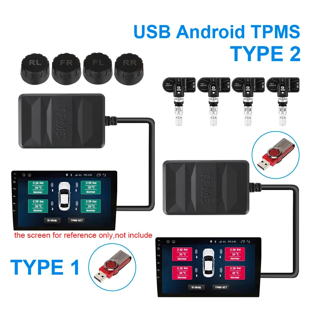 USB TPMS for Android Car Radio – Tire Pressure Monitor System