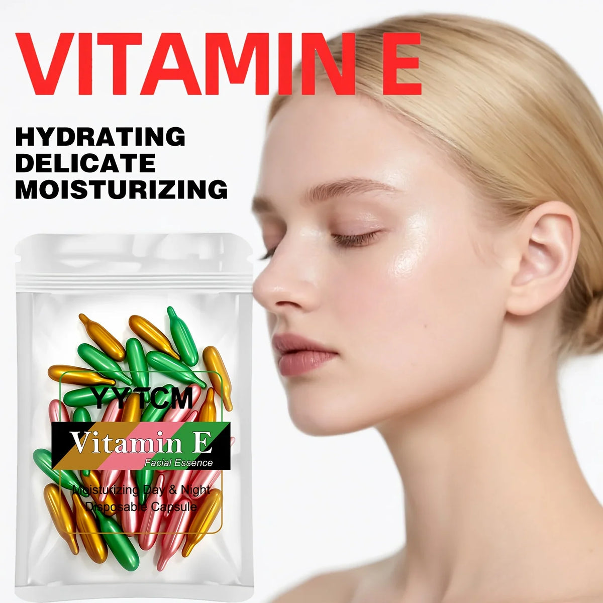 Vitamin E Single-Use Facial Essence Capsules – 30ct Moisturizer