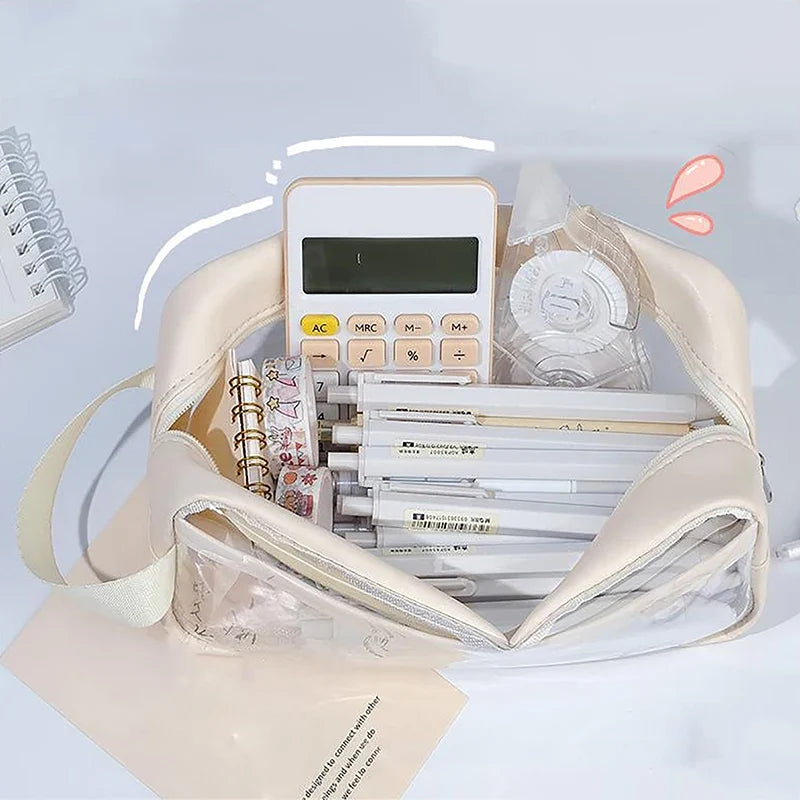 Transparent Large Capacity Pencil Case – Waterproof PVC Pouch