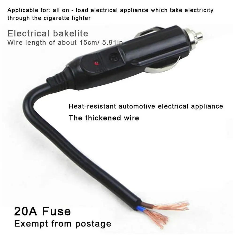 12V/24V 20A Car Cigarette Lighter Socket Plug Adapter LED