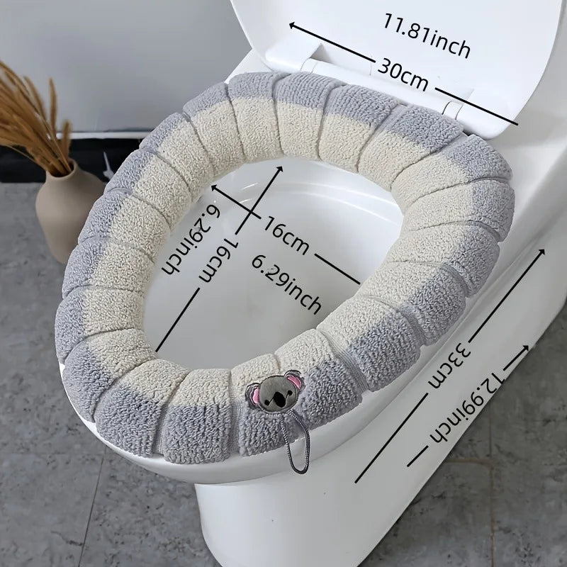 5-Pack Soft Thick Toilet Seat Covers – Warm Cushion with Handle