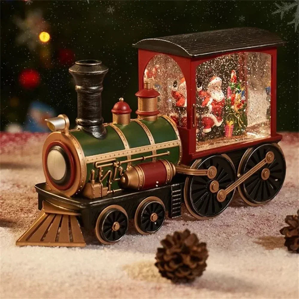Christmas Train Snow Globe Lantern | Light-Up Holiday Decor