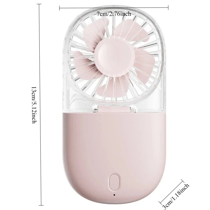 URGGU Portable USB Fan – 5-Speed Handheld & Desktop Transparent