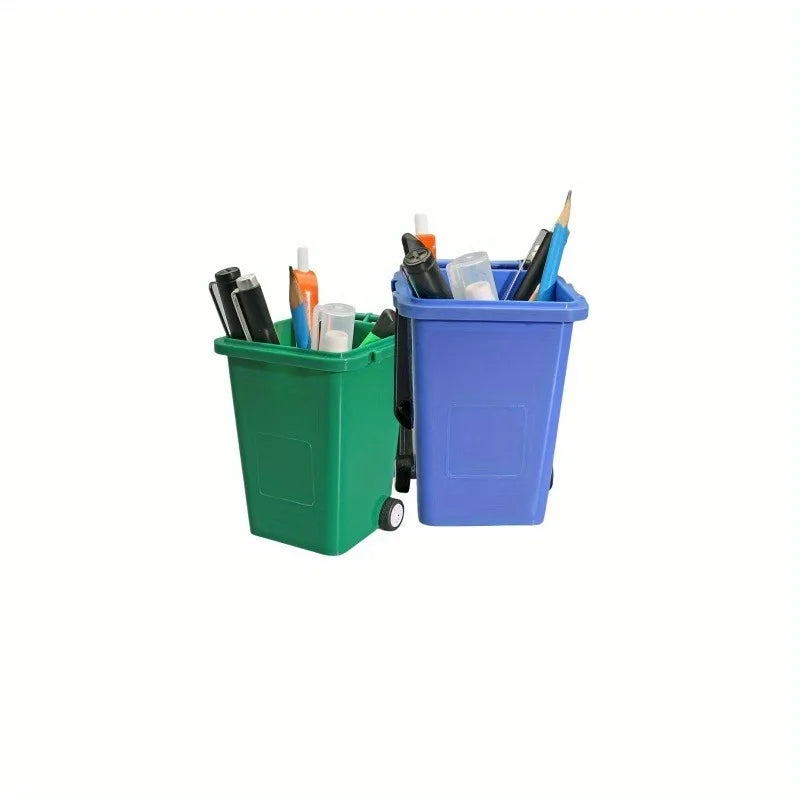 Mini Trash Can Pen Holders Office Desk Lightweight Plastic Organizer