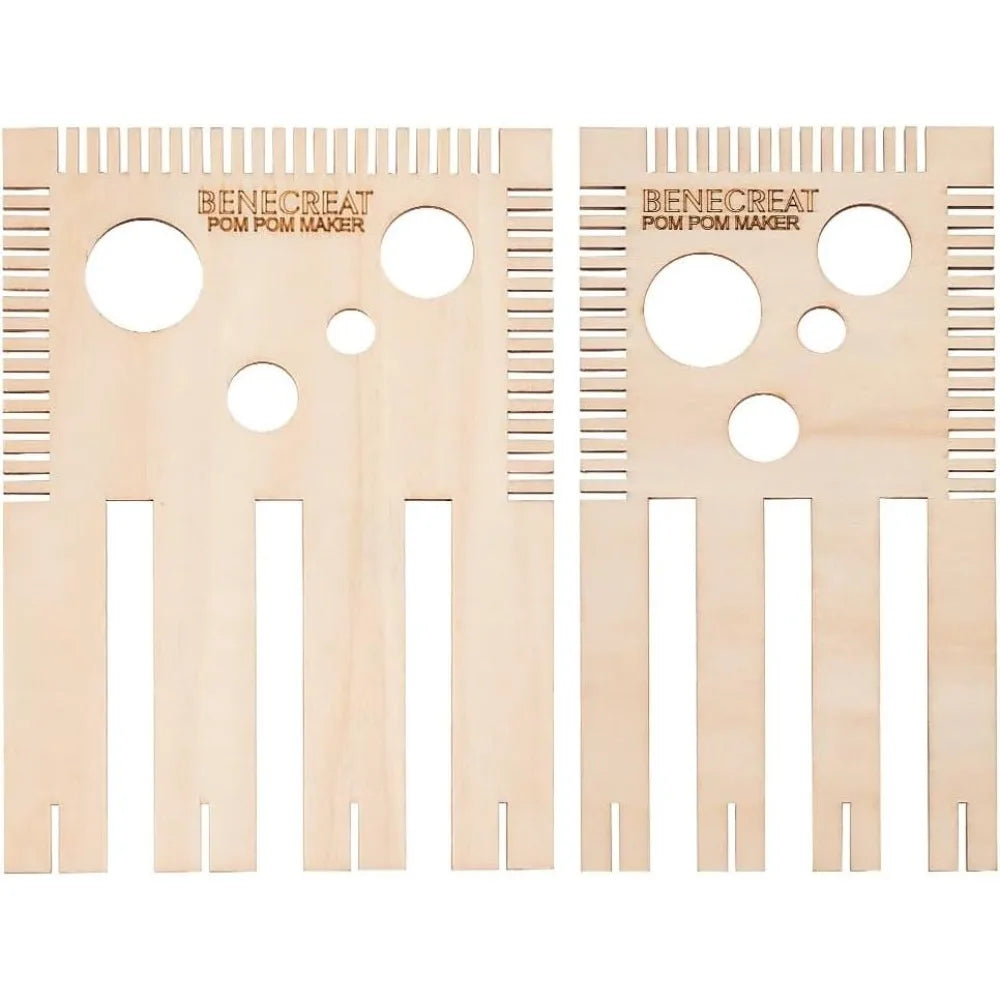 Wood Pom Pom Maker Loom Kit – 4 Sizes DIY Wool Craft Tool