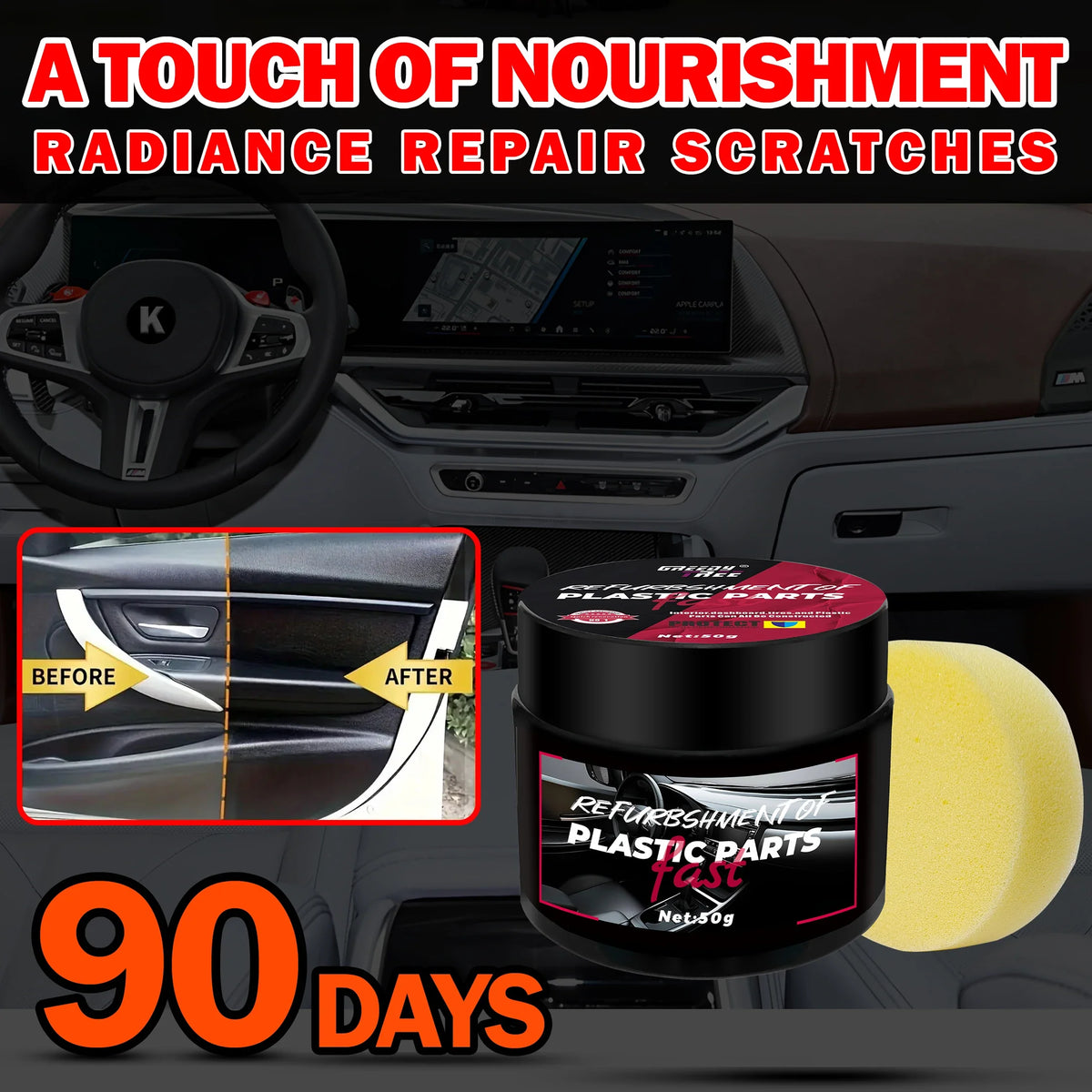 Car Interior Renovation Wax | Plastic Restorer & Tire Shine