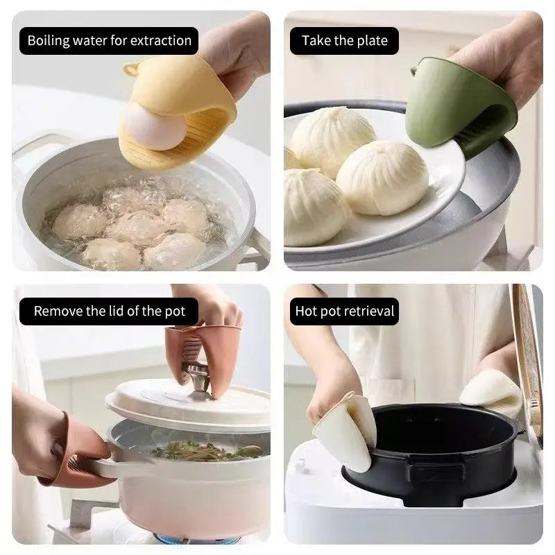 2-Pack Silicone Oven Mitts – Heat Resistant Non-Slip Kitchen Gloves