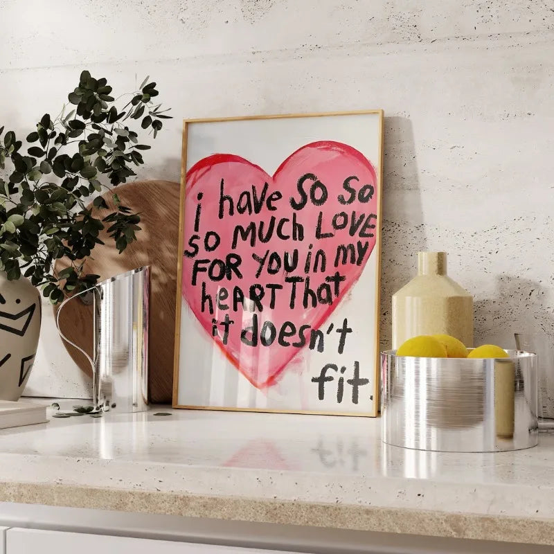 "So Much Love" Romantic Canvas Wall Art | Couples Gift Poster