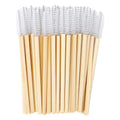 50pcs Disposable Mascara Wands & Eyebrow Brushes | Bamboo Handle