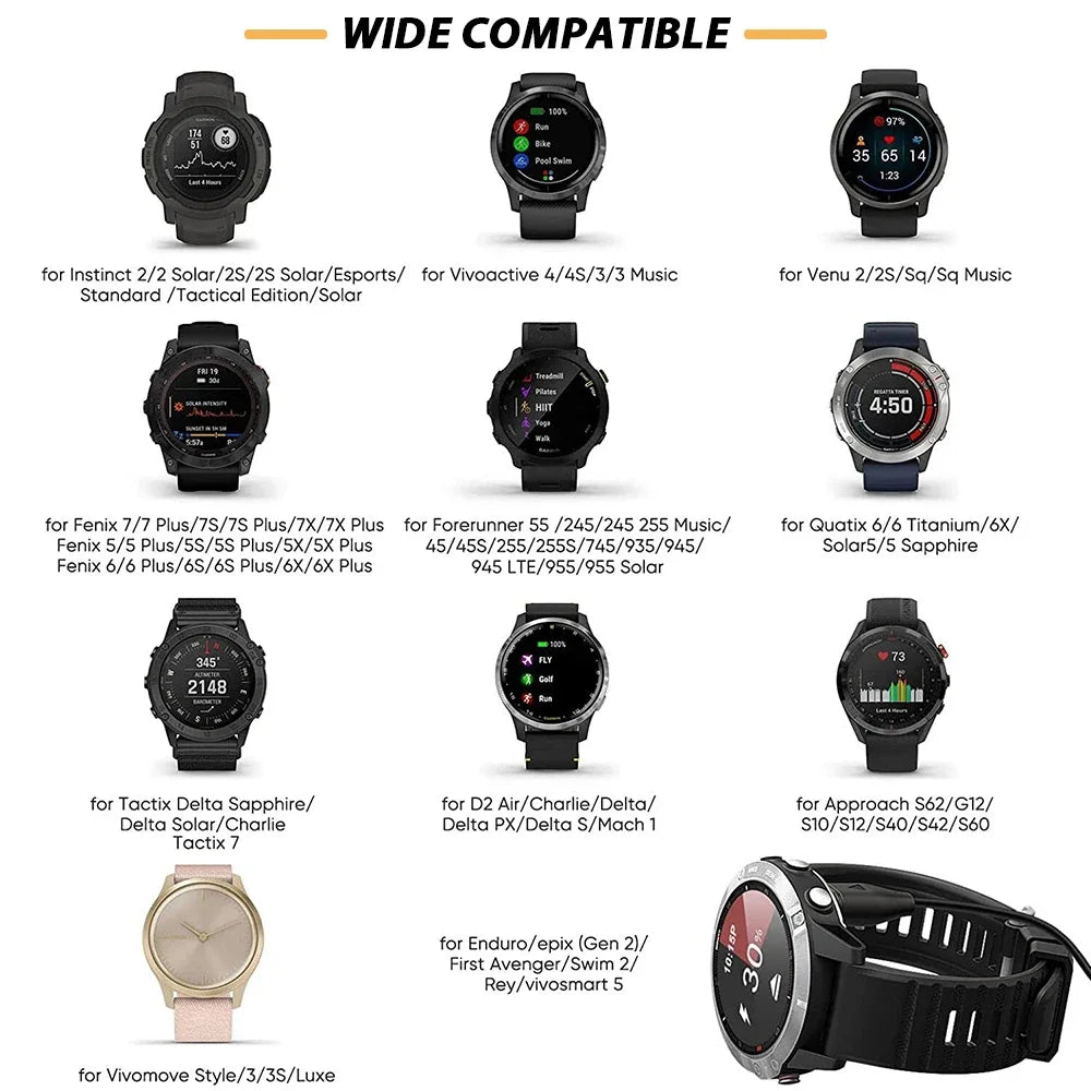 1M USB Charging Cable for Garmin Fenix 7 6 5 & Forerunner