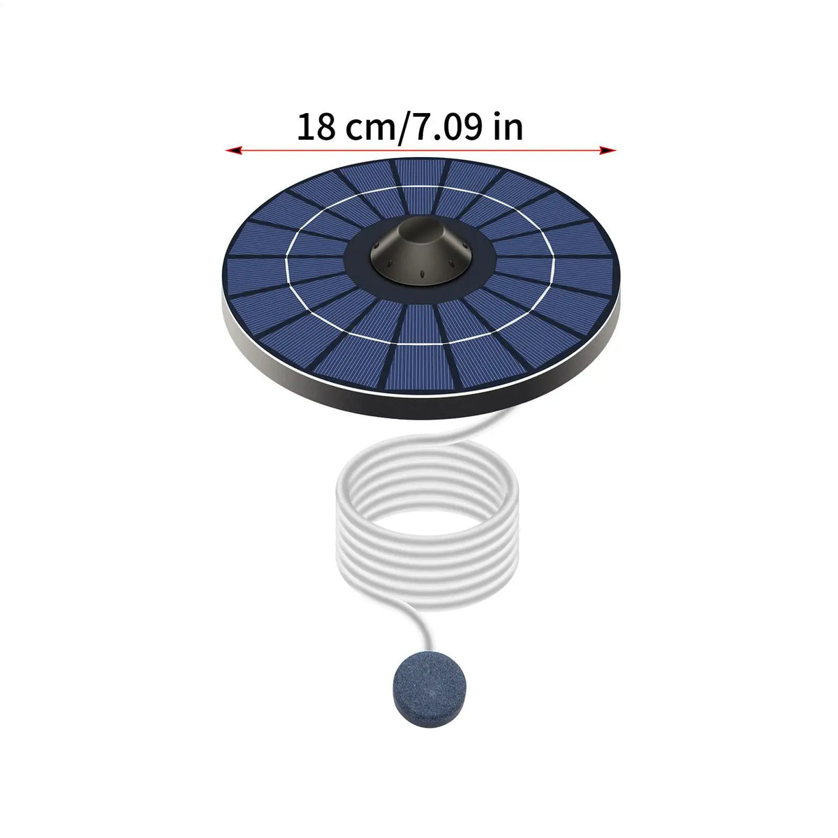 2.5W Solar Floating Pond Aerator with Air Hose & Bubble Stone