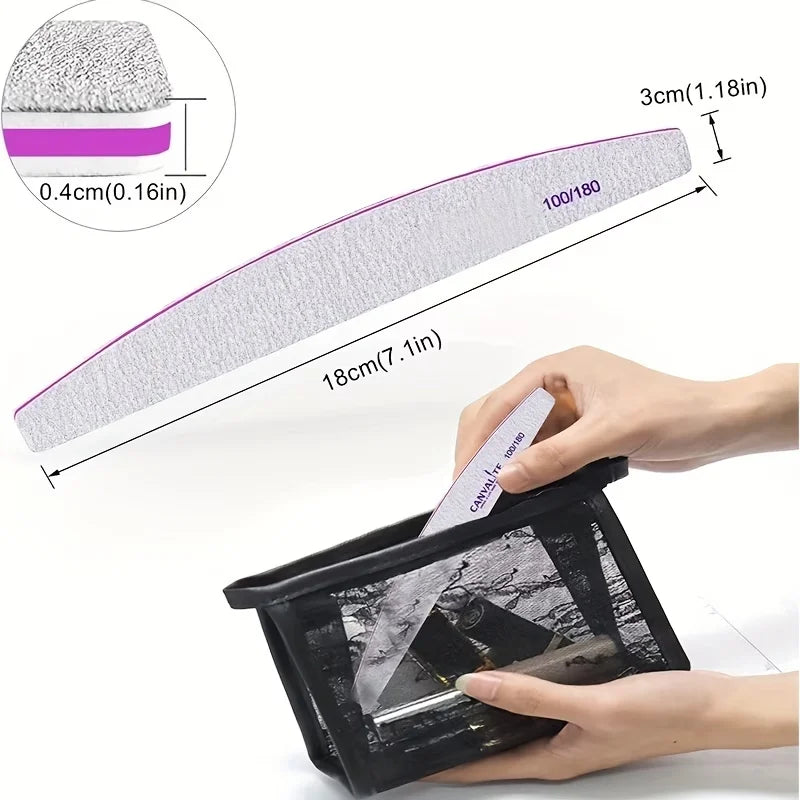 5-Piece Double-Sided Nail File Buffer Set – 100/180 Grit
