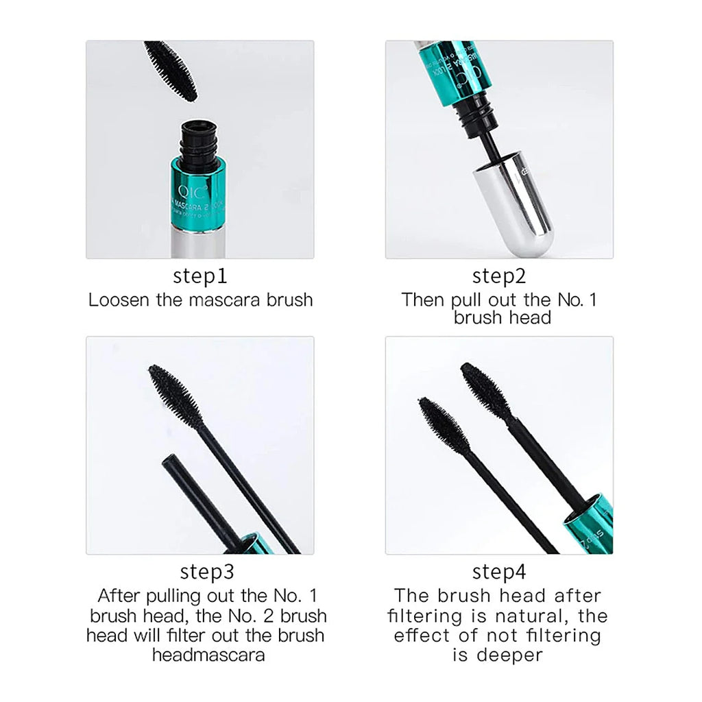 QIC Double-Ended Silk Fiber Mascara – Waterproof & Lengthening