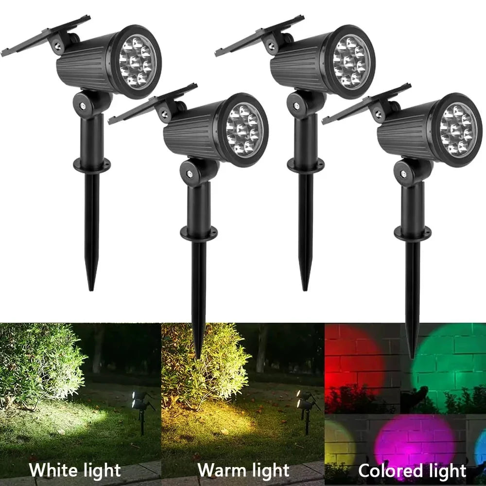 9 LED Solar Spotlight Outdoor IP65 Waterproof Garden Lawn Lamp