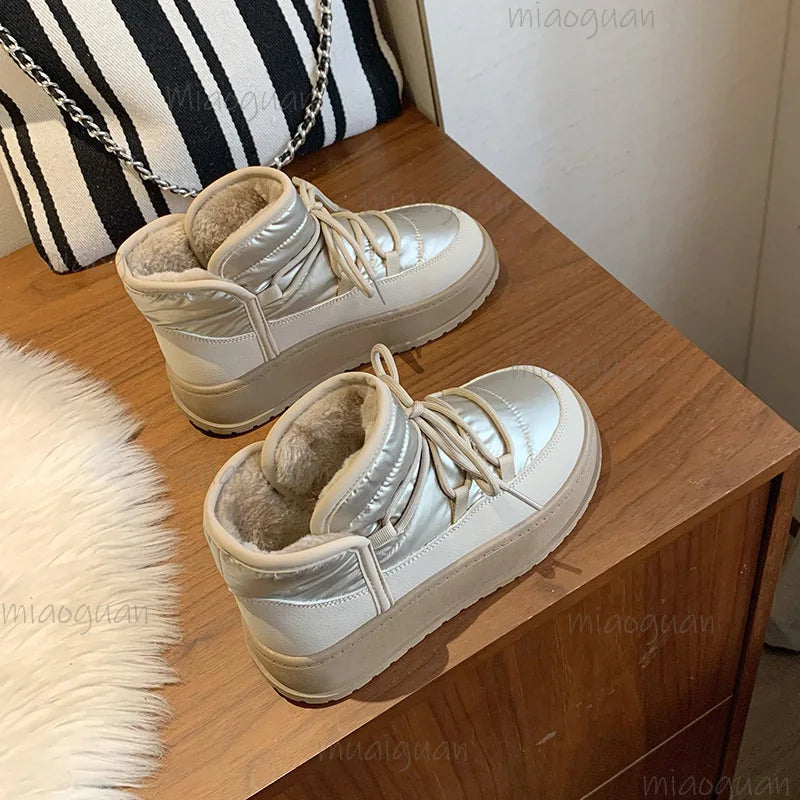 Women's Waterproof Platform Snow Boots – Plush Ankle Booties