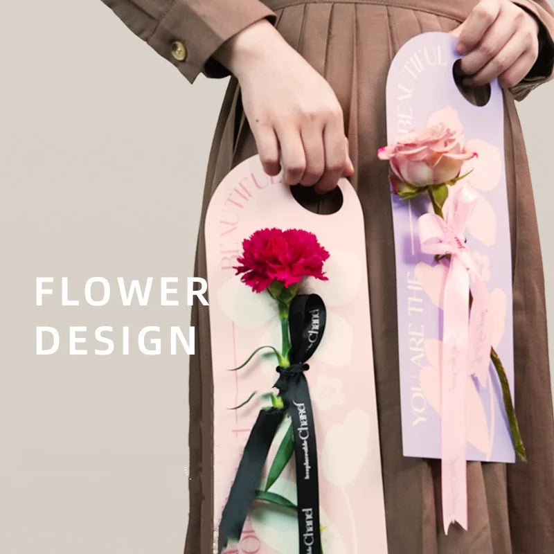 Single Flower Wrapper Handheld Card Bouquet Packaging Box Arrangement