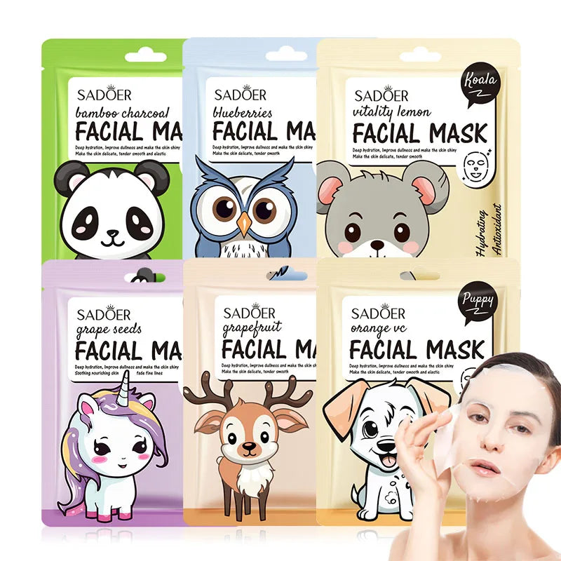 SADOER Fruit Face Mask 5-Pack – Hydrating & Anti-Wrinkle