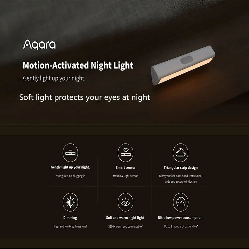 Aqara LED Induction Night Light Magetic Design 2Level Brightness