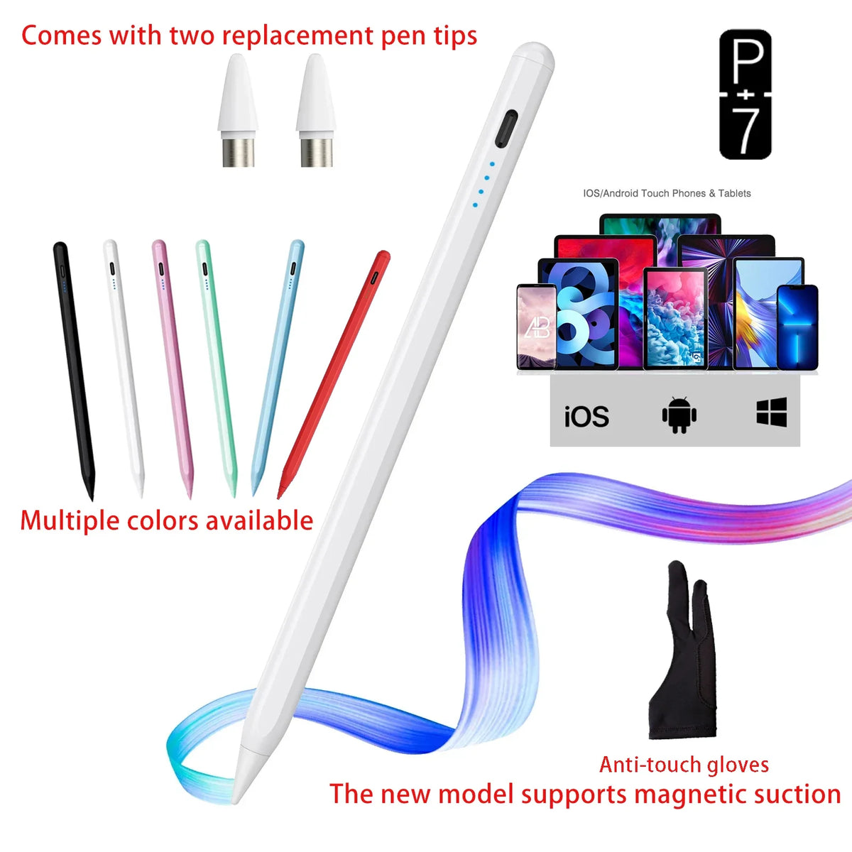 Universal Active Stylus Pen for iOS & Android – No Bluetooth