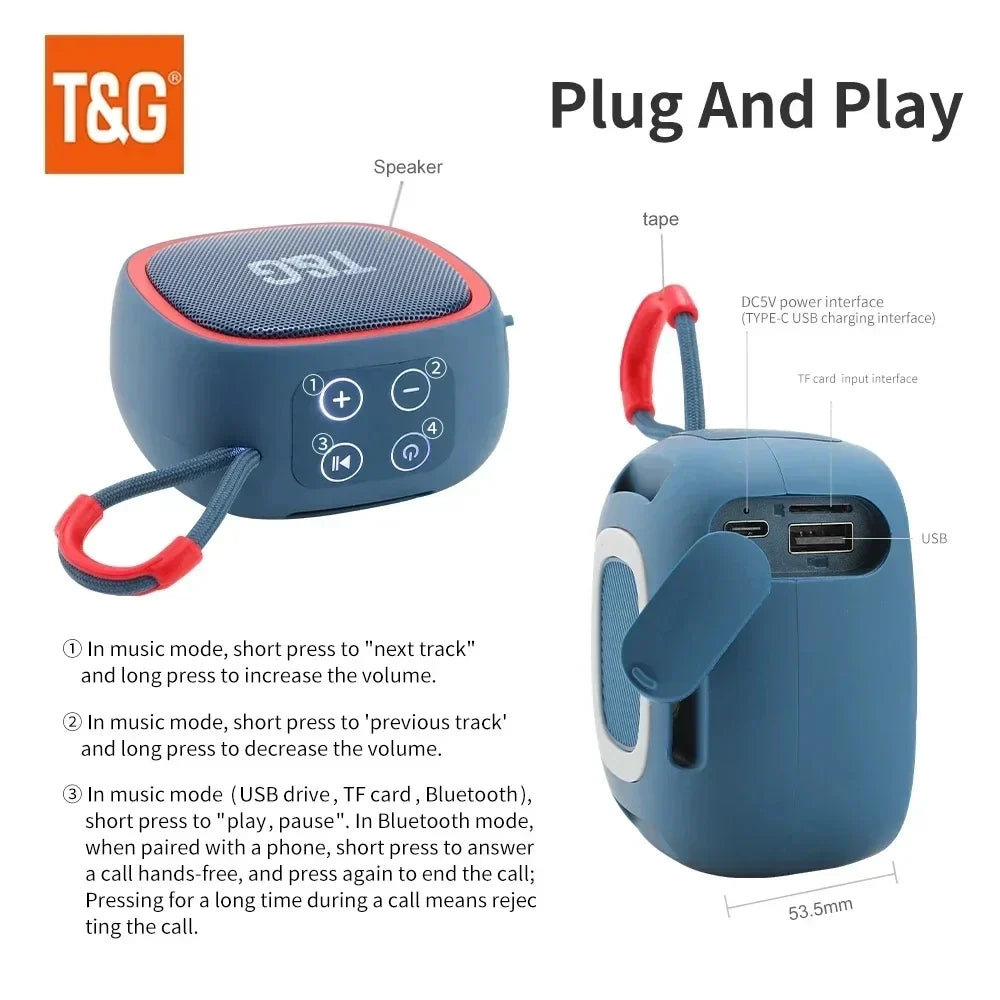 T&G TG659 Portable Waterproof Bluetooth Speaker FM Radio