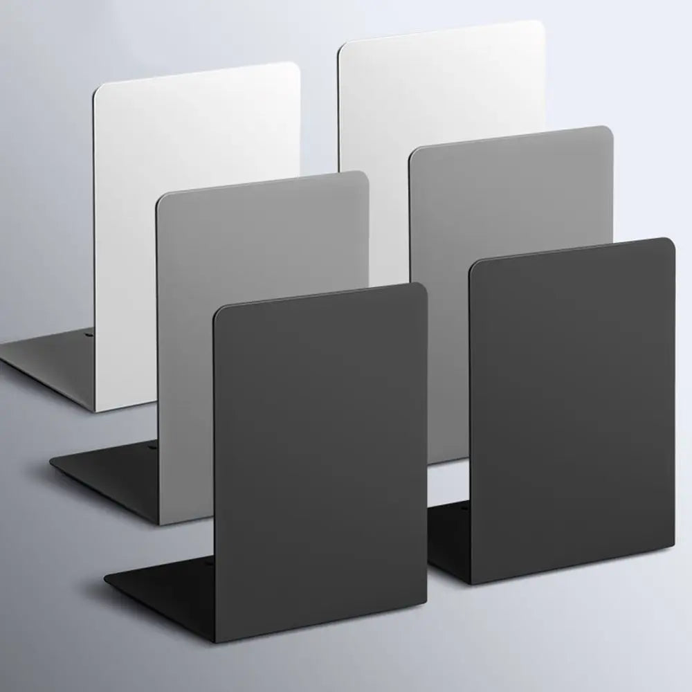 L-Shaped Metal Bookends – Non-Slip Book Holder, Set of 2